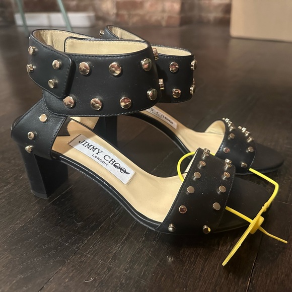 Jimmy Choo Shoes - Black leather studded Jimmy Choo sandals, size 35